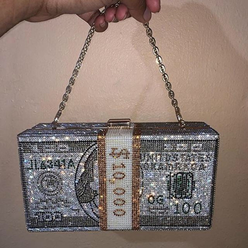 Bling money clutch